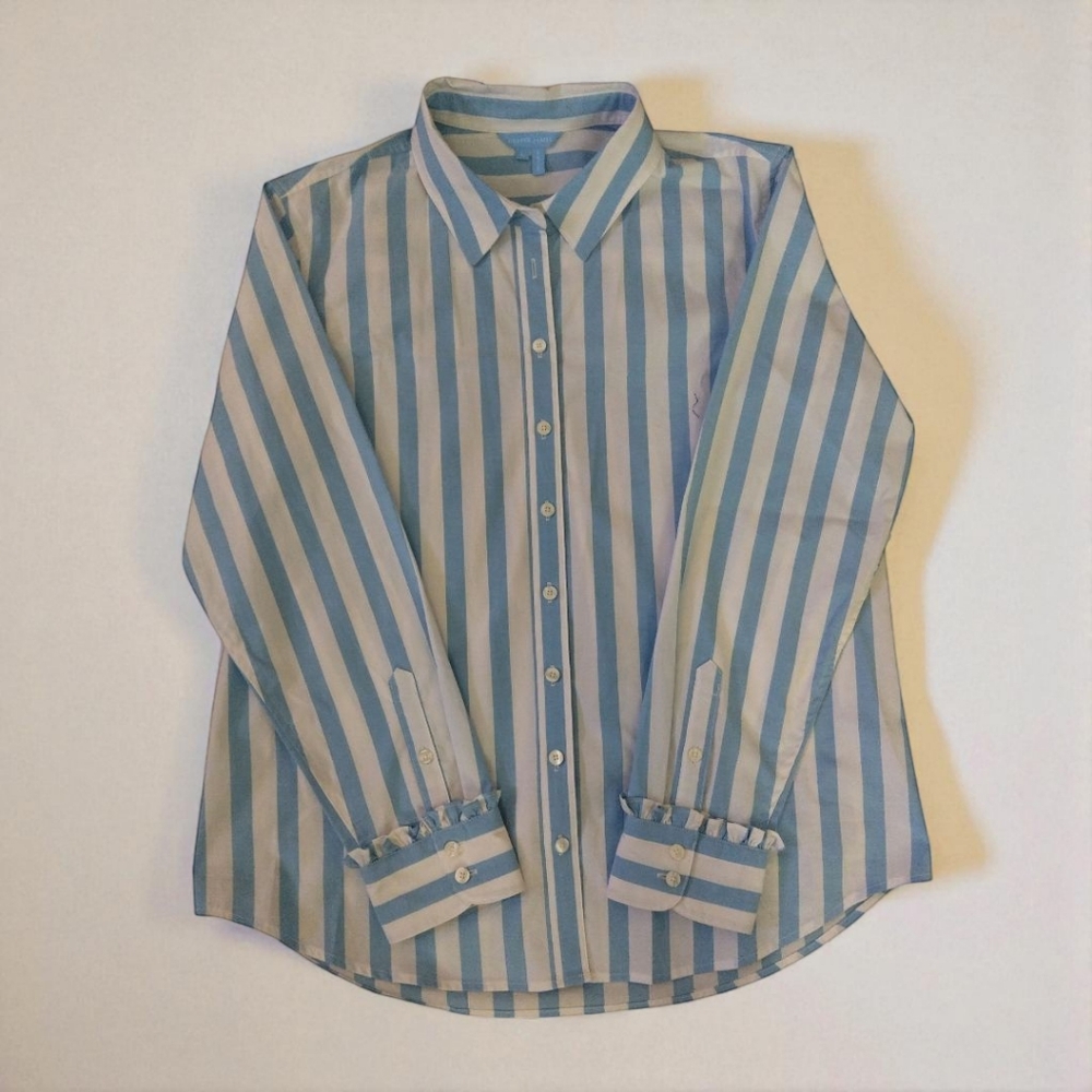 Draper James Blue and White Striped Shirt